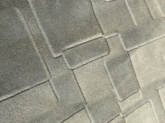 Vintage 70’s Grey Velvet Upholstery Fabric Modern Geometric Print 3+ yards x 58″