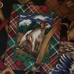 3 1/2 Yards Oakhill Fabric Material Hunt Theme Hound Dogs Mallard Ducks