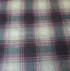 Cotton Lightweight Flannel Fabric 4.25 Yards X 56″ Purple Gray Black Plaid Sew