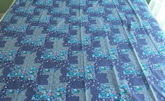 Wide’ N Cotton Fabric CALICO & FLOWER CHEATER QUILT Blue 343-M 58″W x 2⅓ Yards