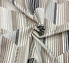 KRAVET REFLEX PORTOBELLO BEIGE MODERN GEOMETRIC 100% LINEN FABRIC BY YARD 54″W