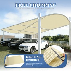 Fabric Roll Cloth Privacy Fence Screen UV Block Patio Garden Shade Cover Beige
