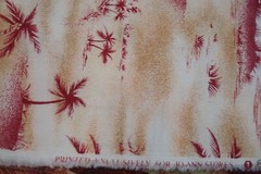 2.44 yds Jo Ann Fabric Palm Tree Island Beach Red Tan Quilt Craft 44″ x 88″ BTP