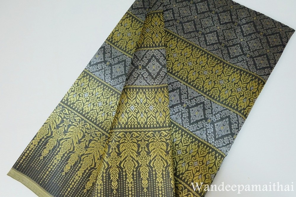 Luxury Gray Thai silk fabric makes for sarong or dress