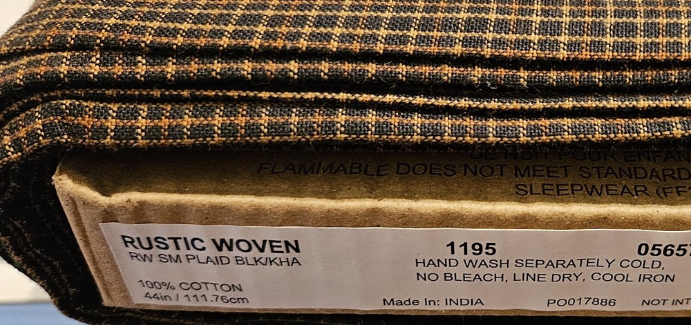 HOMESPUN FABRIC Cotton Brown Plaid 1195 BY THE YARD Free Ship