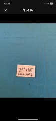 Vintage Turquoise Blue Fabric 29” X 60” 1.5 Yards Polyester ? Cotton Texture
