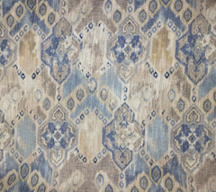 Prescott in Bluestone BTY Richloom 75% Cotton / 25% Linen 54″ Blue Tan Tiles