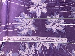 Lahaina Batik Cotton Fabric Hawaiian Type Print Palm Trees Purple 42″wx3yds NOS