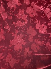 Luxury Embossed Merlot Velvet Flower Design 4-way Stretch 58/60” Sold By The yd.