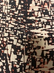 100% Silk Crinkled Crepe De Chine Abstract Earth Tone Print 2.5 Yards 45″ Wide