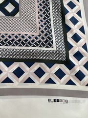 LANCEL Paris 1876 MOTIF GRAPHIC Print 100% SILK Square Scarf Foulard Fabric