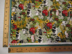 Cotton Quilt Fabric One Yard Farmhouse Kitchen AMF Cows Barns
