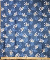 Wool Blend Floral Printed Thick Winter Spun Soft Fabric 45”W Sold BTY Navy