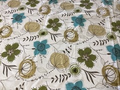 1.5 YDS X 45” Vintage Mill Creek Atomic Colors Floral Heavy Cotton MCM Fabric