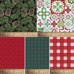 Holiday Cotton Fabric Bundle 18 x 21 Inch Multi-color Print for Quilting and
