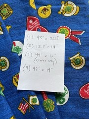 Vtg 4-H Club FABRIC Clover Quilt Home Farm Handkerchief Blue 4.75 Yds Springs