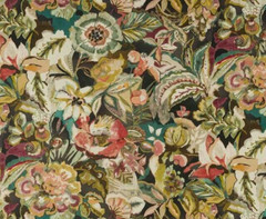 JANE CHURCHILL CURTAIN FABRIC DESIGN Rivera 5.1 METRES CHARCOAL LINEN BLEND