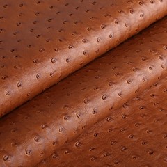 Brown/Tan Faux Leather Ostrich Fabric 54″ Wide 1.0mm Thickness Marine Vinyl U