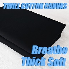 2 Yard Black Twill Cotton Canvas Fabric,Natural Thick 2 Yards,