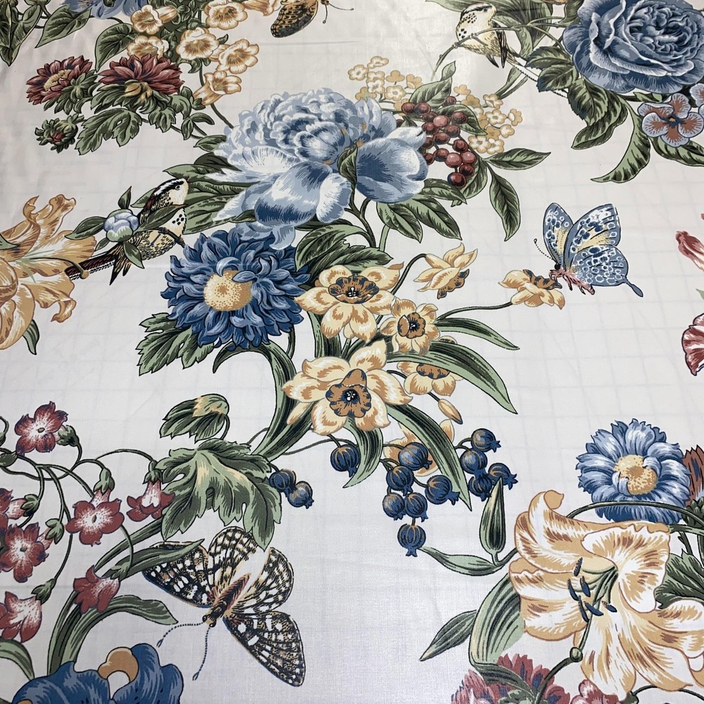 Richloom American Museum Botanical Floral Fabric Birds Butterflies Interiors 3yd