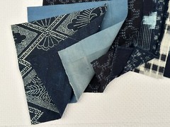 Japanese Boro Sashiko Kasuri Katazome Aizome Bundle. For Craft and Junk Journal