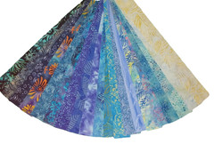 Batik 100% Cotton Fabric Jelly Roll 40 or 20 x 112cm x 6.35cm Just Blue
