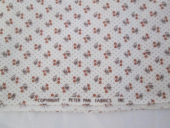 VTG Small Floral Print and Tiny Dot Fabric on Cream 44 in W X BTY