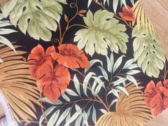 8 YARDS Richloom Outdoor Upholstery Fabric 55” W Tropical Leaves Botanical Blak