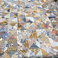 Batik Patchwork Cotton Coverlet 74″x96″ Two Sided Reversible Indonesia
