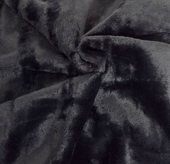 Black Vegan Leather Faux Fur Knit Fabric By the Yard [ Jacket]