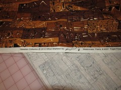 Alfred Shaheen Reproduction Tiki Fabric Hawaiian Print 2 Yards 42” Wide Cotton