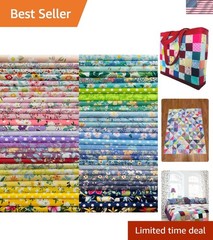 Vibrant 50pcs 8″x8″ Floral Fabric Squares – Ideal for Quilting & DIY Projects
