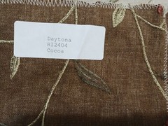 Randolph Alexander Linen Blend Floral Embroidered Fabric Samples Tan Blue Brown