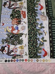 Winter Friends By Claire Murray 2005 Cotton Striped Christmas Fabric 2 Yrds X 43