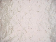 14Y Kravet Couture 23883 Fifi Bisque Embroidered Velvet Silk Upholstery Fabric