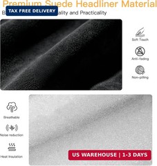 Black Suede Headliner Fabric 98″ Lx60 W with Foam Backing for Automotive | Tube