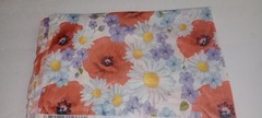 2 Yd 10″ x 65″w Polyester Fabric Pink Floral White Daisy’s Floral NO STRETCH