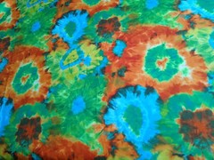 Neon Multicolor flowers synthetic fabric by the yard – Black Light! See pics