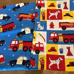 Faye Burgos Marcus Brothers POLICE CAR & FIRE TRUCK Cotton Fabric 44″ x 4 YDS