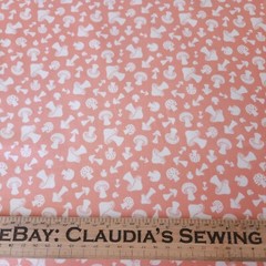 Woodland Hideaway BTY Heather Dutton P&B Textiles Mushrooms Dark Pink