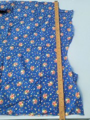 1 7/8 yds VTG Blue Pink Red Yellow White Green Flowers Cotton Fabric 36″ Wide