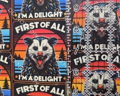 100% Cotton Woven Novelty Fabric Opossum Delight By The 1/4 Yard 9×56