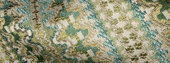 GREEN AND TURQUOISE VARIEGATED STRIPED HOME DECOR FABRIC. 1.5+ YDS.