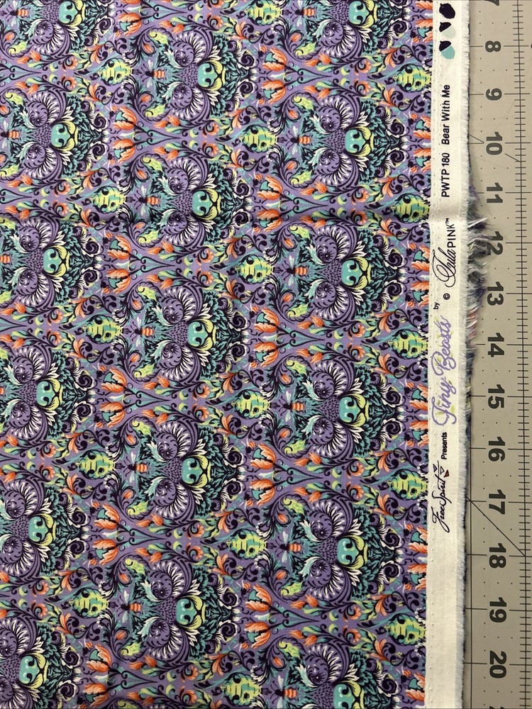 TULA PINK Tiny Beasts Bear With Me 1/2 Yard Cotton Fabric Free Spirit – New