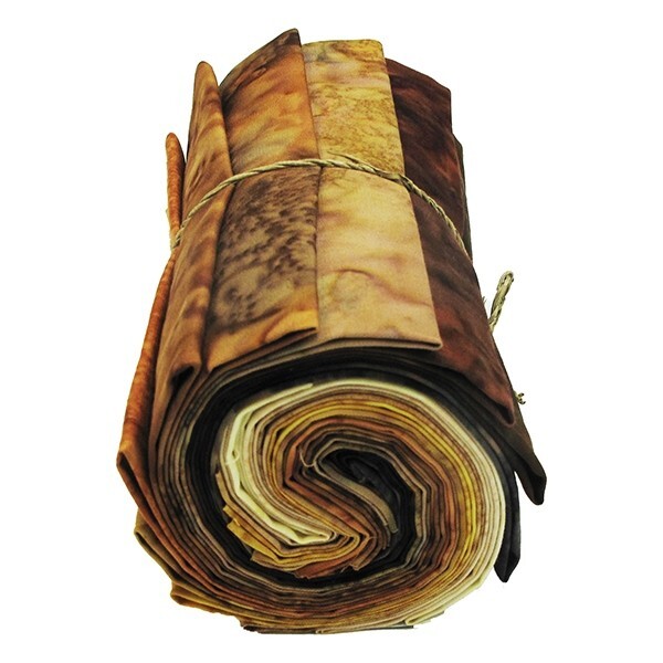 12 Fat Quarters Hoffman 1895 Watercolors Caramel and Coffee Batiks M527.10