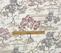 COVINGTON HIKARU DUSTY ROSE PINK ASIAN TREE TOILE MULTIUSE FABRIC BY YARD 54″W