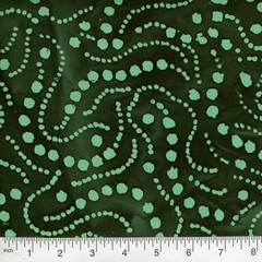 QUILTER’S BATIK 45-inch BTY 100% Cotton Hunter Green with Green Dots