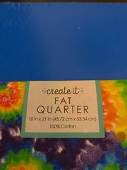BRAND NEW CREATE IT 100% COTTON TIE DYE PRECUT SEWING AND CRAFT FABRIC 18″ X21″