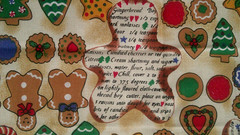 Fabric Benartex “Cookie Anyone” Recipe Tree Canes Gold Stars Ginger Men $3.95
