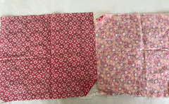 Vintage Quilt Fabric Calico Assorted Patterns Leaf/ Paisley Shape Printed Back